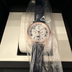 Gevril GV2 Maestro Rose Gold Black Leather Band